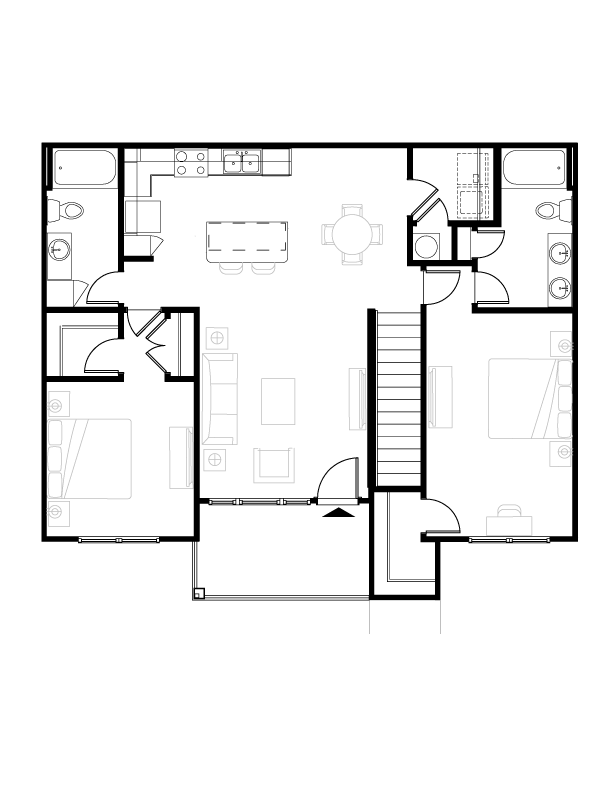 Floor Plan - 2 BR Grand Overlook Garage