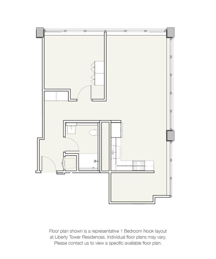 Floor Plan - One Bedroom Nook