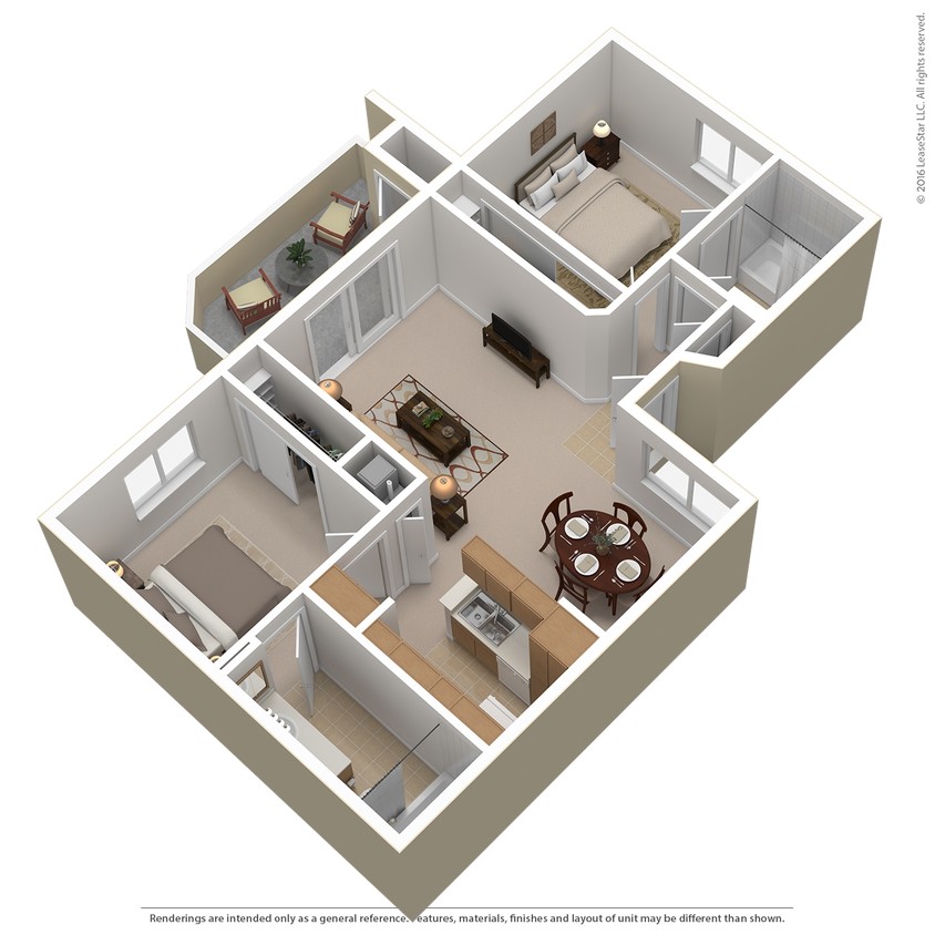 Floor Plan - 2 Bed 2 Bath (C)