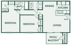 The Birch - 2 Bed 1 BathBent Tree Apartments