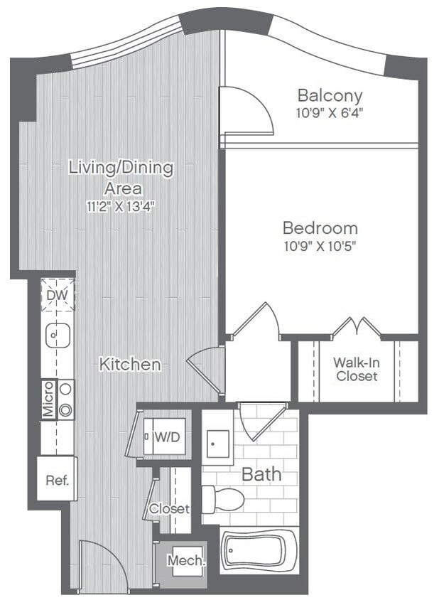 Floor Plan - 1 Bed/1 Bath-A11
