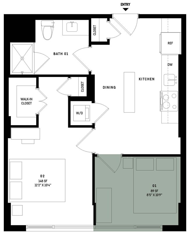 Floor Plan - Co-Living B6A-AR-Room 1