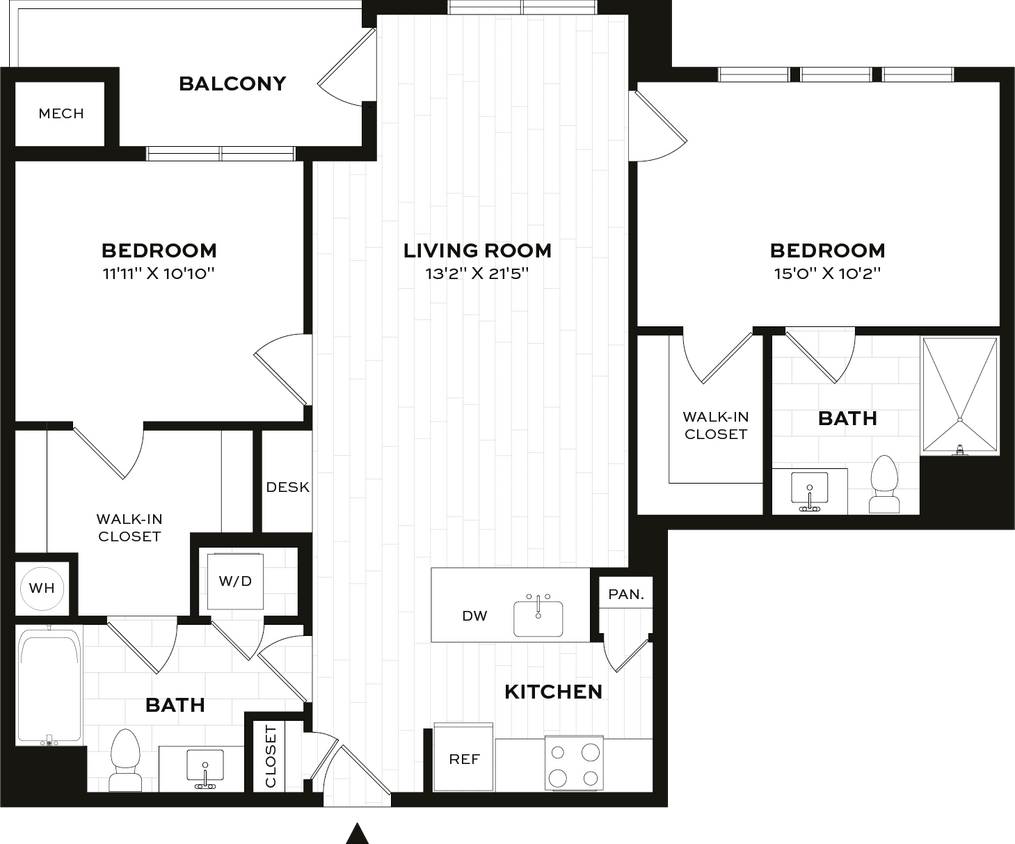 Floor Plan - 2 Bed/2 Bath-E2