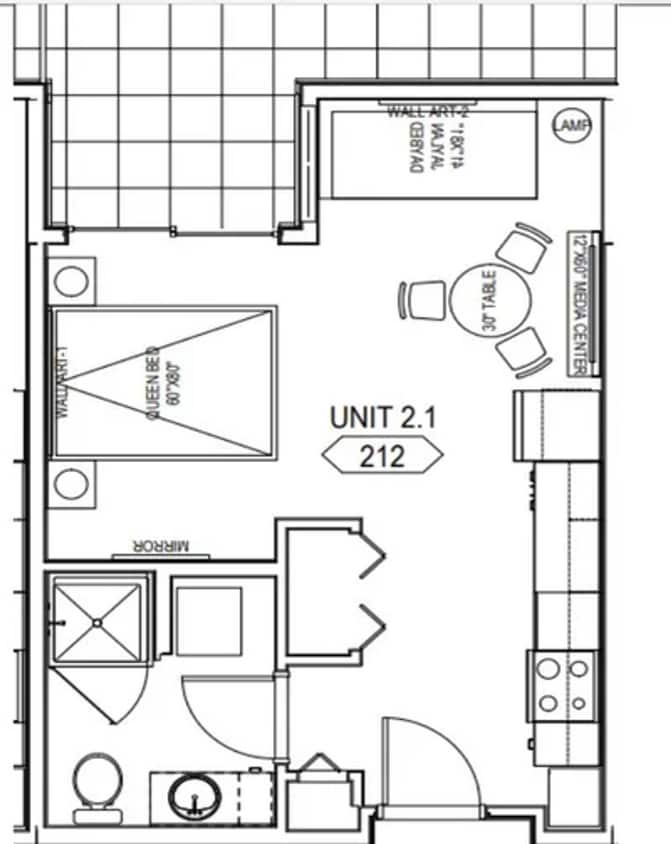 Floor Plan - Studio E1A1