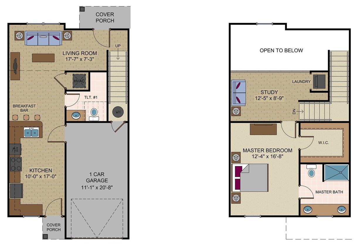 1 Bedroom Townhome - 1 Bedroom Townhome