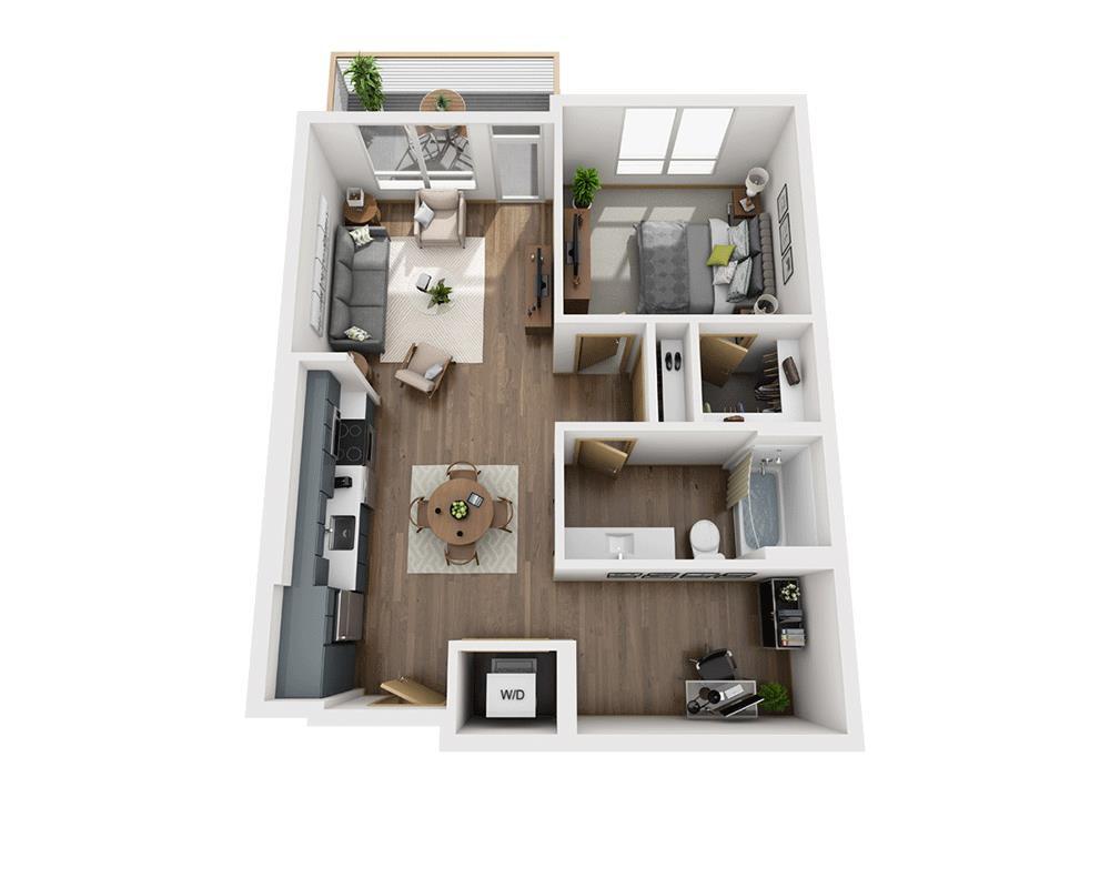 Floor Plan - One Bedroom A1AD-CL1