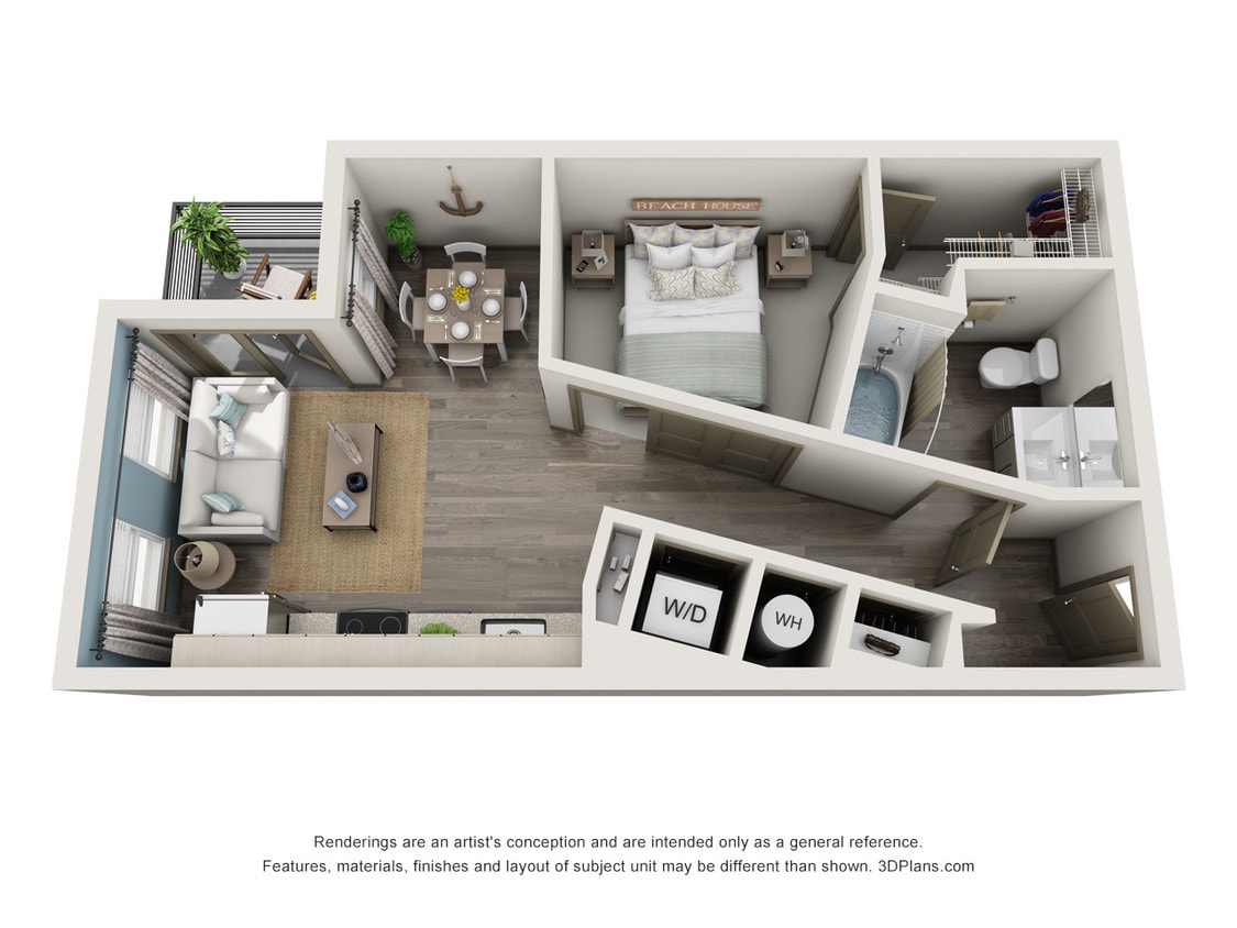 Marina Bend At Clear Creek - A0 - 1 Beds - 1 Baths - 571 Sq. ft. - A0