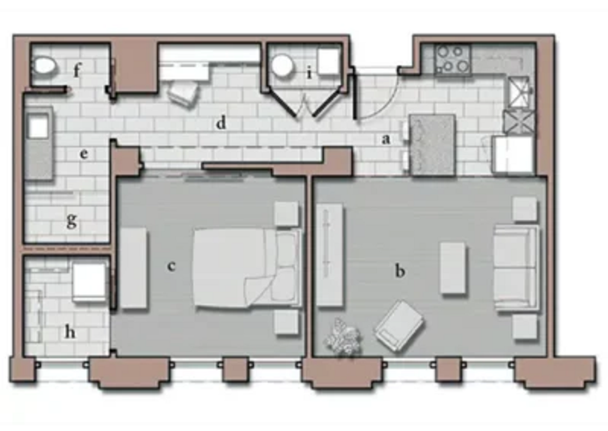 Floor Plan - Executive Series 06  1 Bd/ 1 Bath (745sf) North...