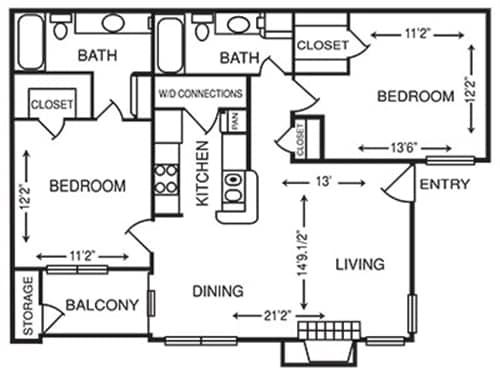 Floor Plan - 2 Bedroom