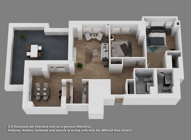 Floor Plan - 2 Bedroom 2 Bath- B13