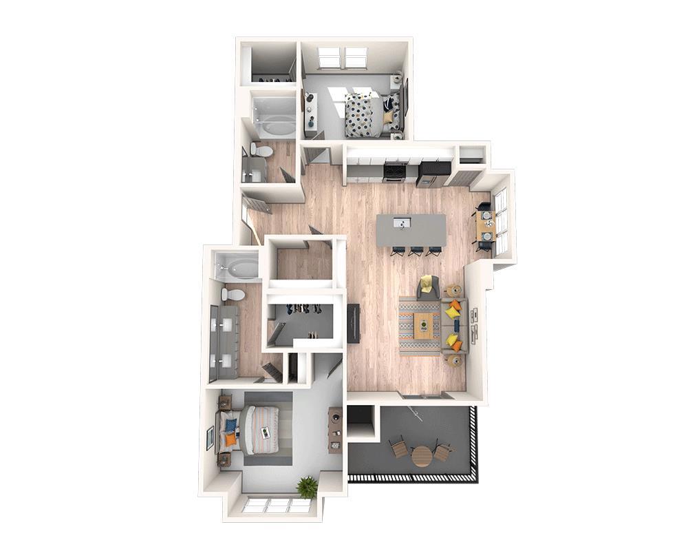 Floor Plan - Two Bedroom B2E