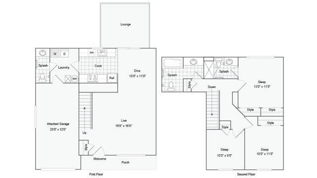 3-Bed 2.5-Bath Townhome - 2-Level Duplex 3x2.5 with Attached Garage