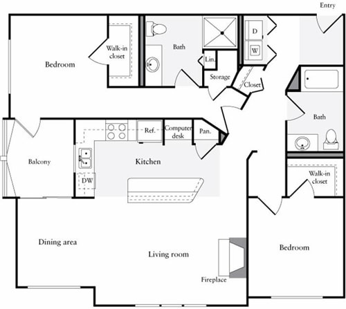 Floor Plan - 2 Bedrooms C