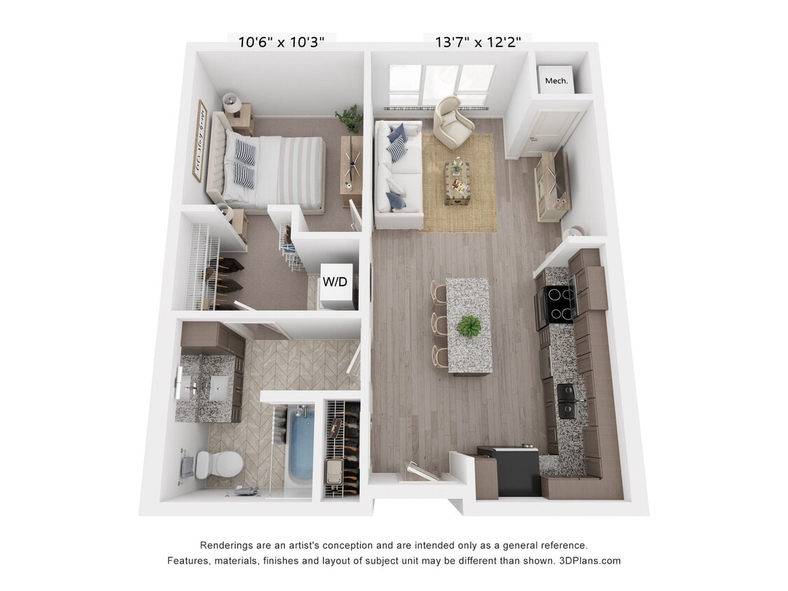 Floor Plan - 1 Bedroom 1 Bathroom