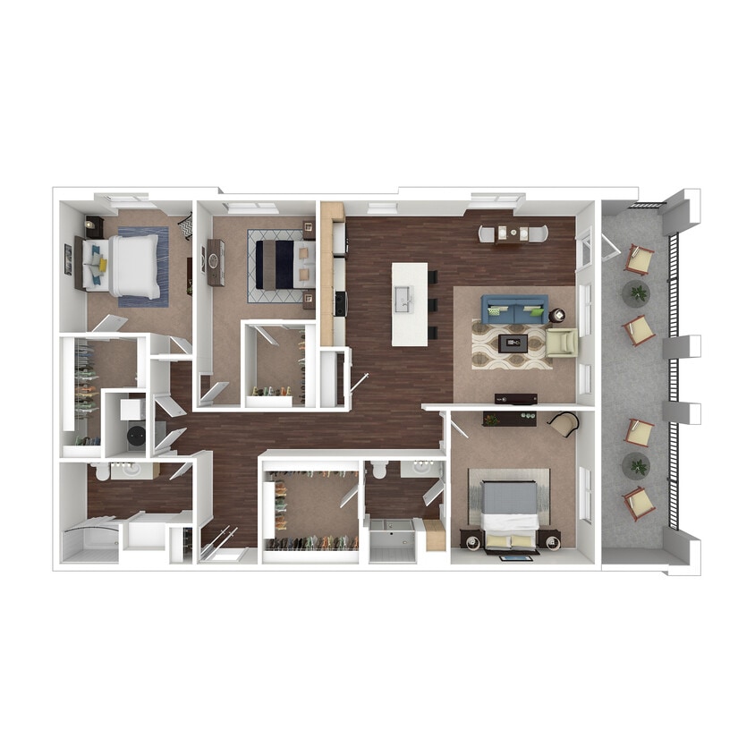 C1 3D Floor Plan - C1