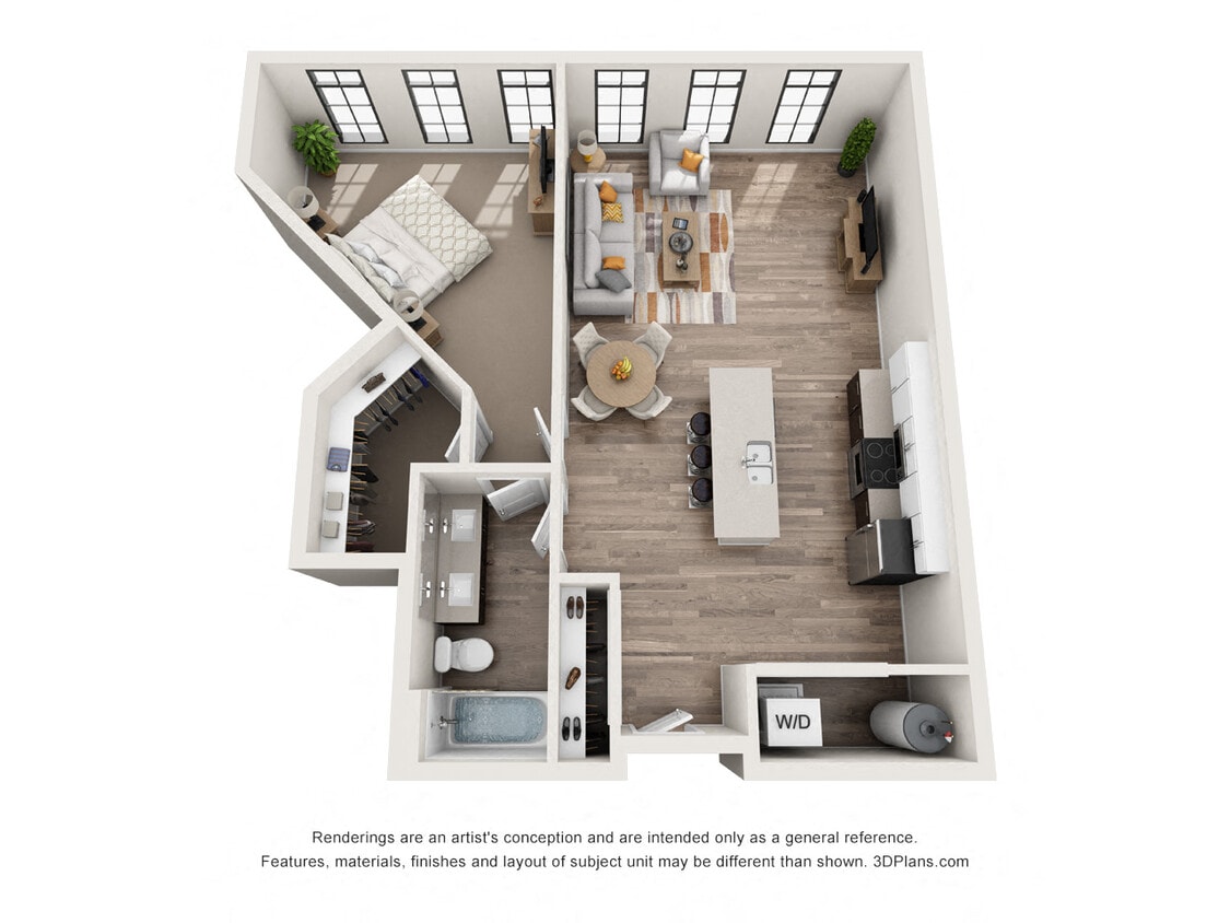 Floor Plan - 1 Bedroom 1C