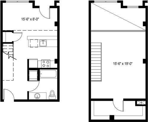 Floor Plan - 1 Bedroom Loft B