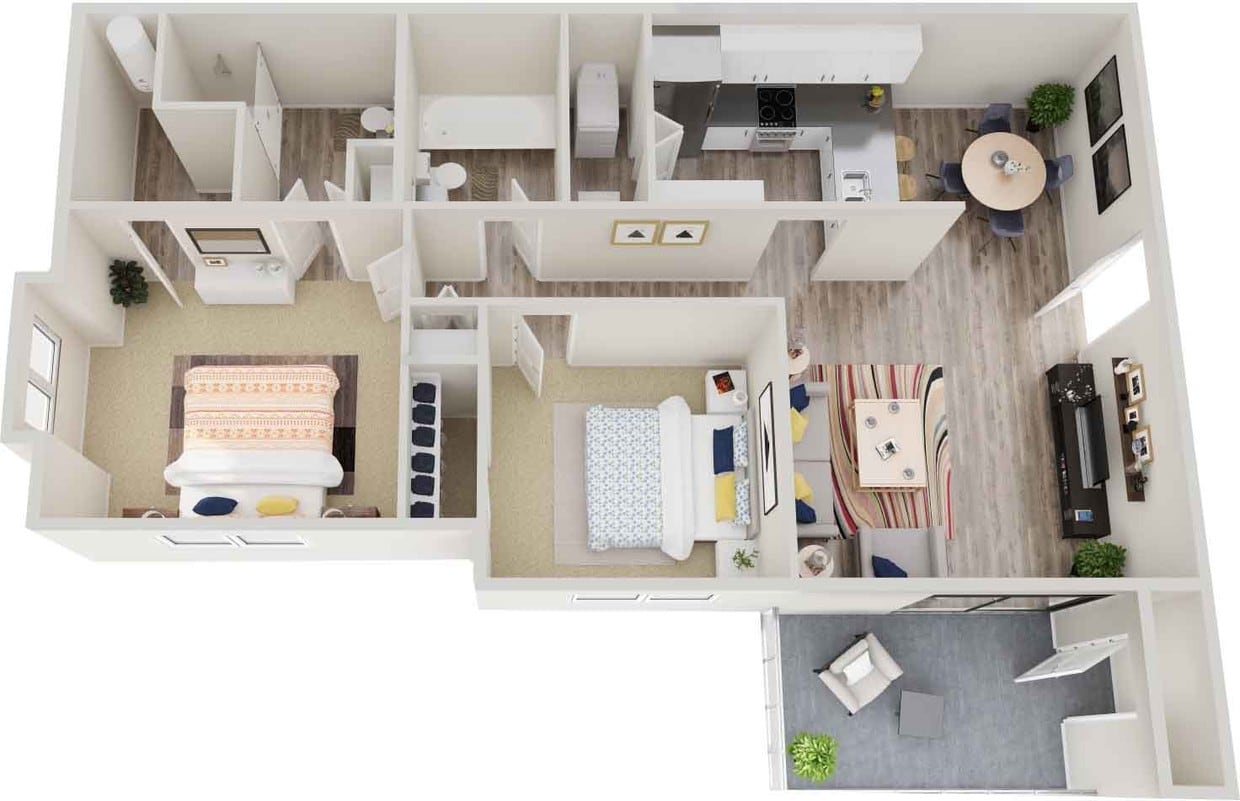 Floor Plan - Two Bed Two Bath
