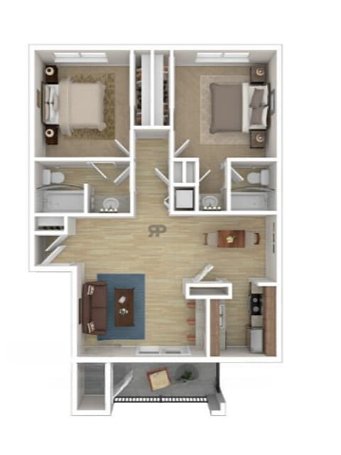 Experience comfort and style in this thoughtfully designed 2-bedroom apartment. - B1