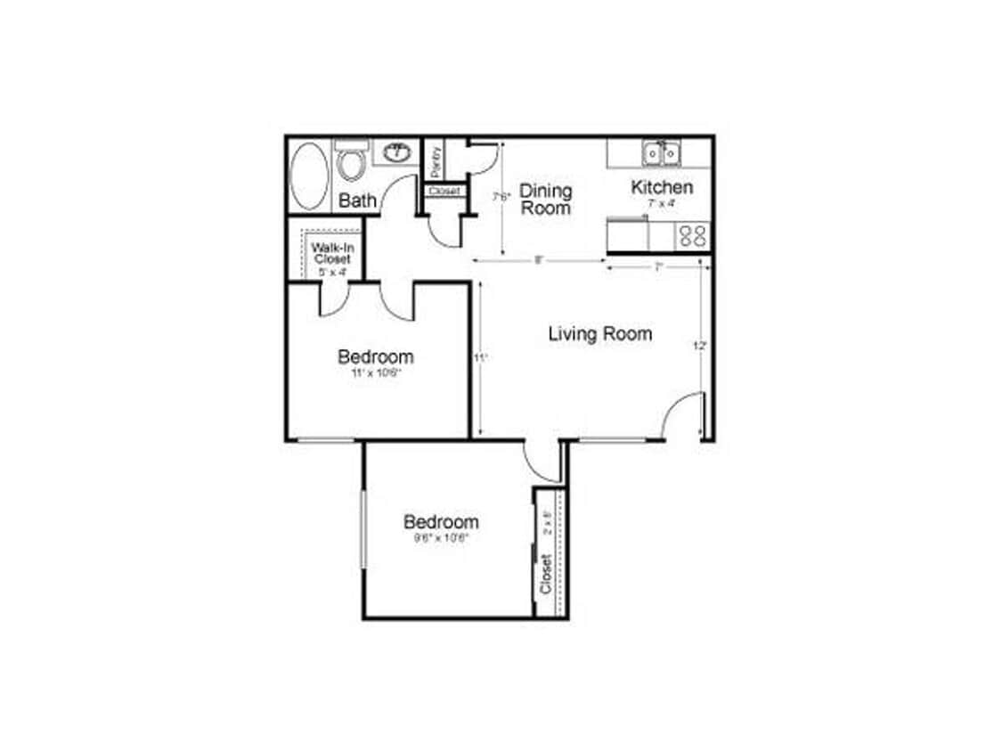 Floor Plan - Willow Renovated- First Floor