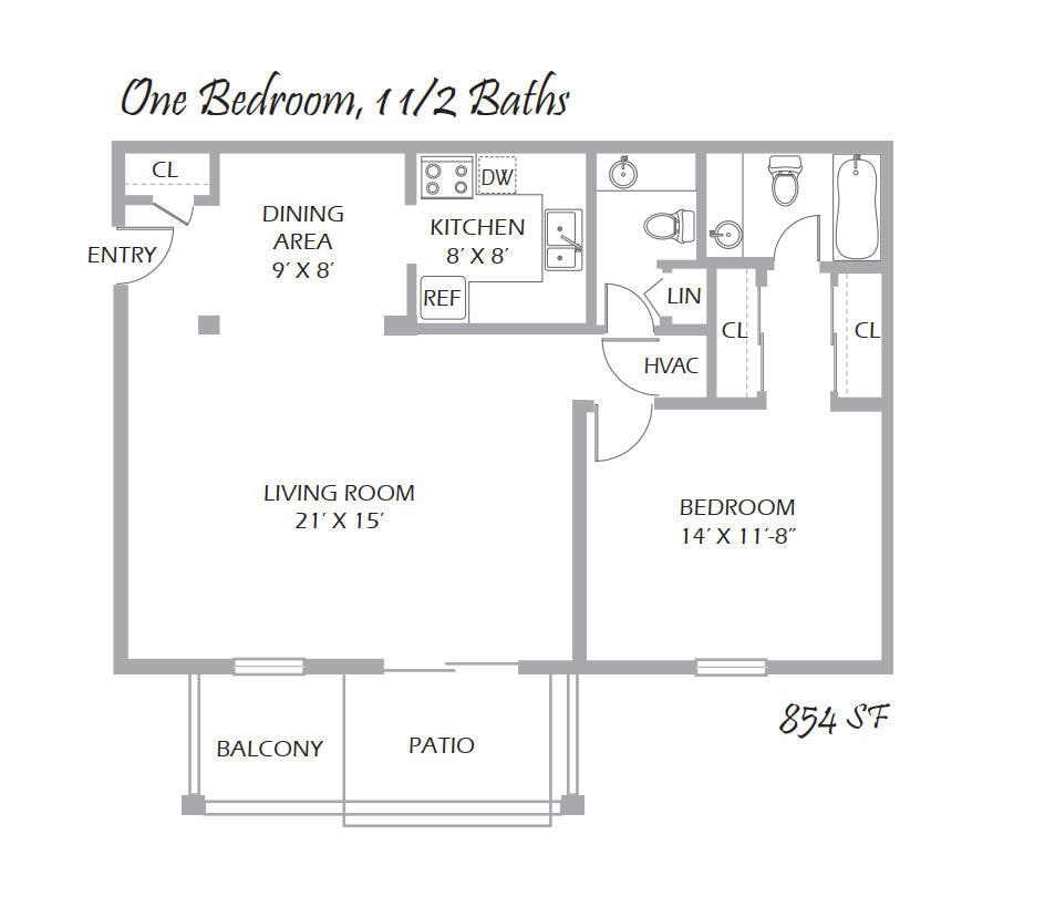 Floor Plan - One Bedroom