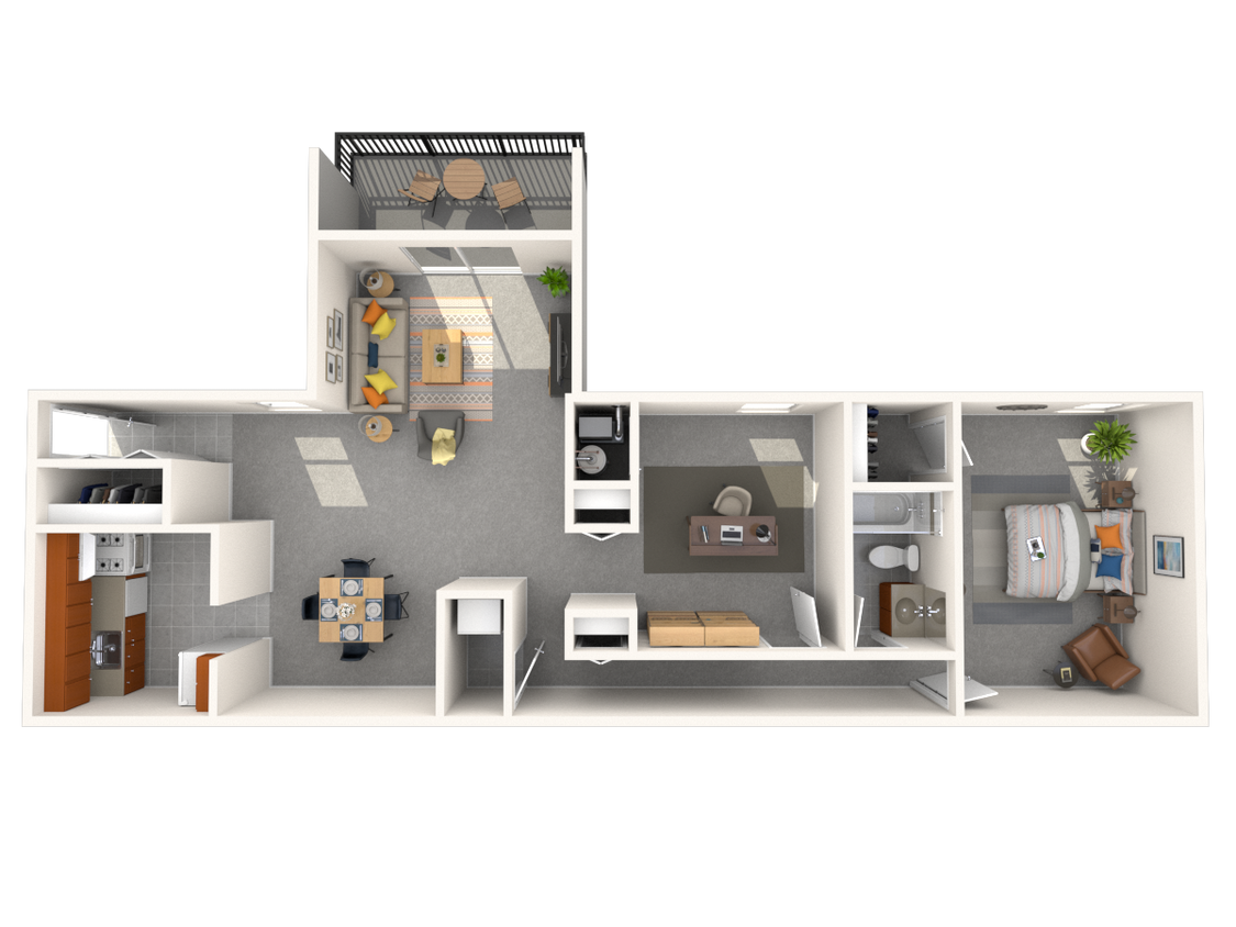 Floor Plan - 1 Bedroom with Executive Den