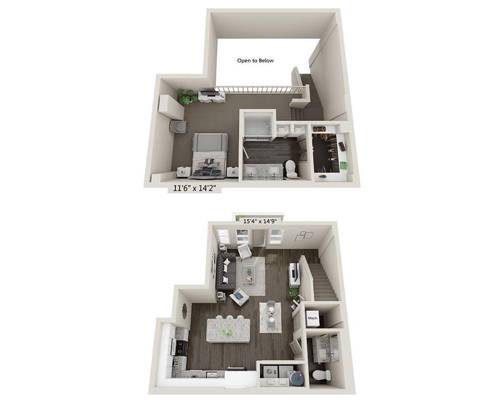 Floor Plan - One Bedroom A1.5E