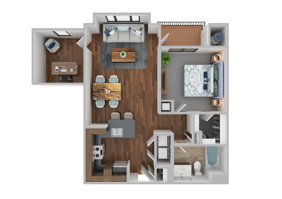 Floor Plan - One Bed One Bathroom with Den