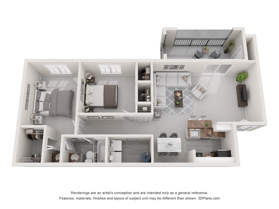 A 3D floor plan rendering of The Pacific Star - The Pacific Star