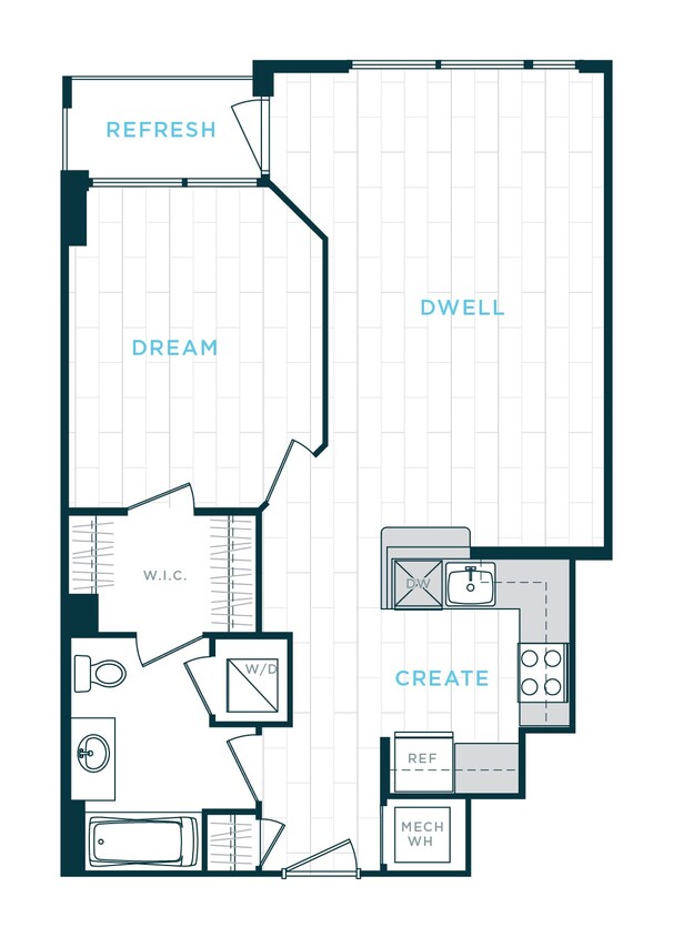 Floor Plan - 1 Bed/1 Bath sl-a11