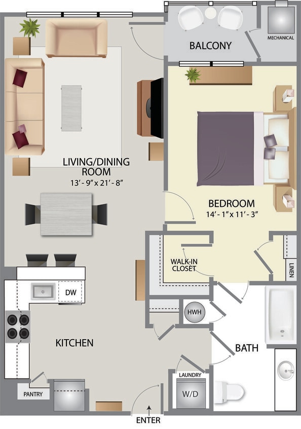 Floor Plan - 1J