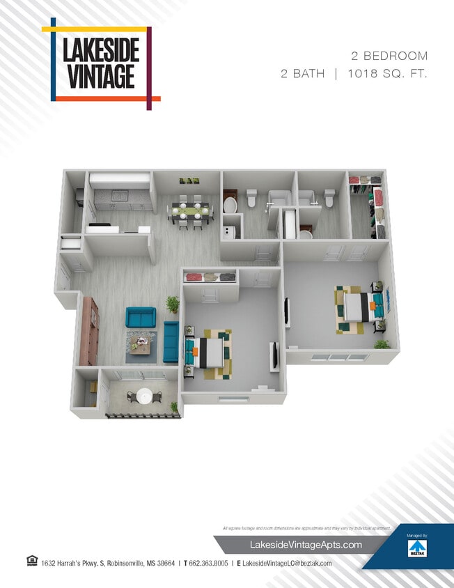 Floor Plan - 2 Bedroom 2 Bath