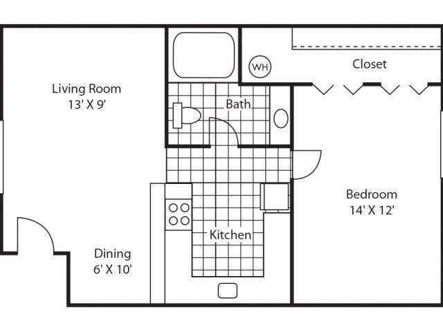 Floor Plan - Classic 1Bd/1Ba