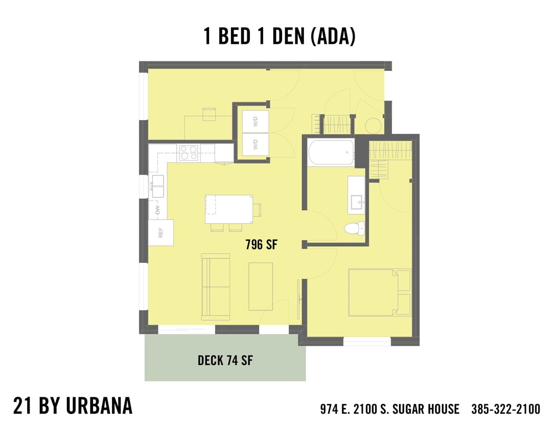 Floor Plan - 1 BED + Den (1DENAADA)