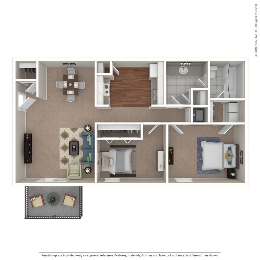 Floor Plan - 2 Bedroom 1 Bathroom