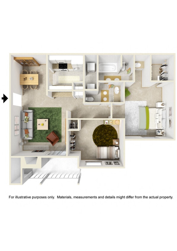 Floor Plan - 2 bedroom 1 1/2 bath