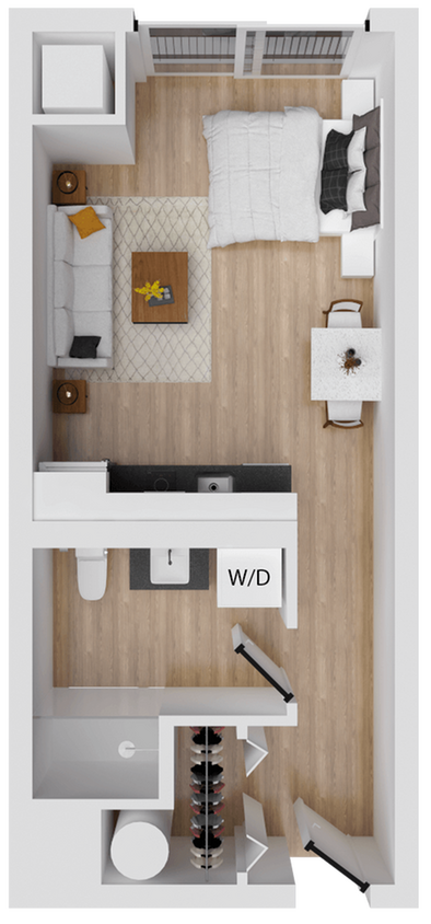 Allegro 2 - 388 square foot studio apartment - Allegro 2