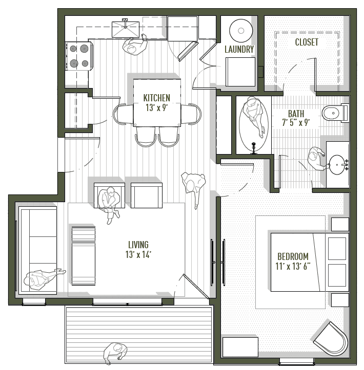 Floor Plan - West 8th - Turquoise