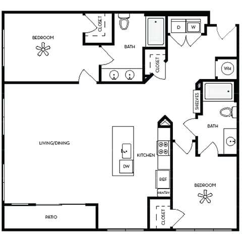 Floor Plan - Two-Bedroom (B5)