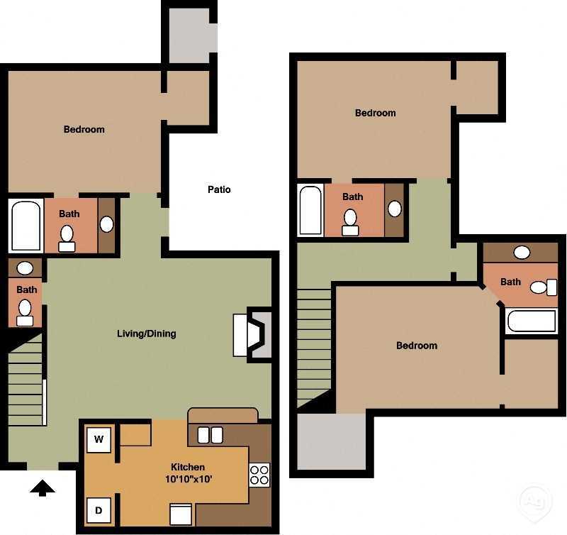 Floor Plan - 3BR Townhome