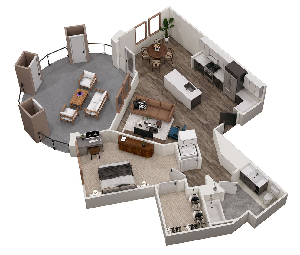 Floor Plan - ONE BEDROOM F