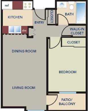 Floor Plan - 1x1 A