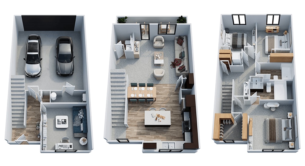 Floor Plan - Three Bedroom W/Den