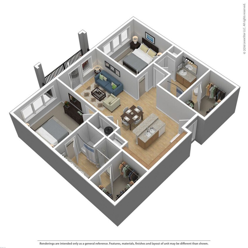 Floor Plan - 2 Bed 2 Bath 1231 SqFt (1145 Net)