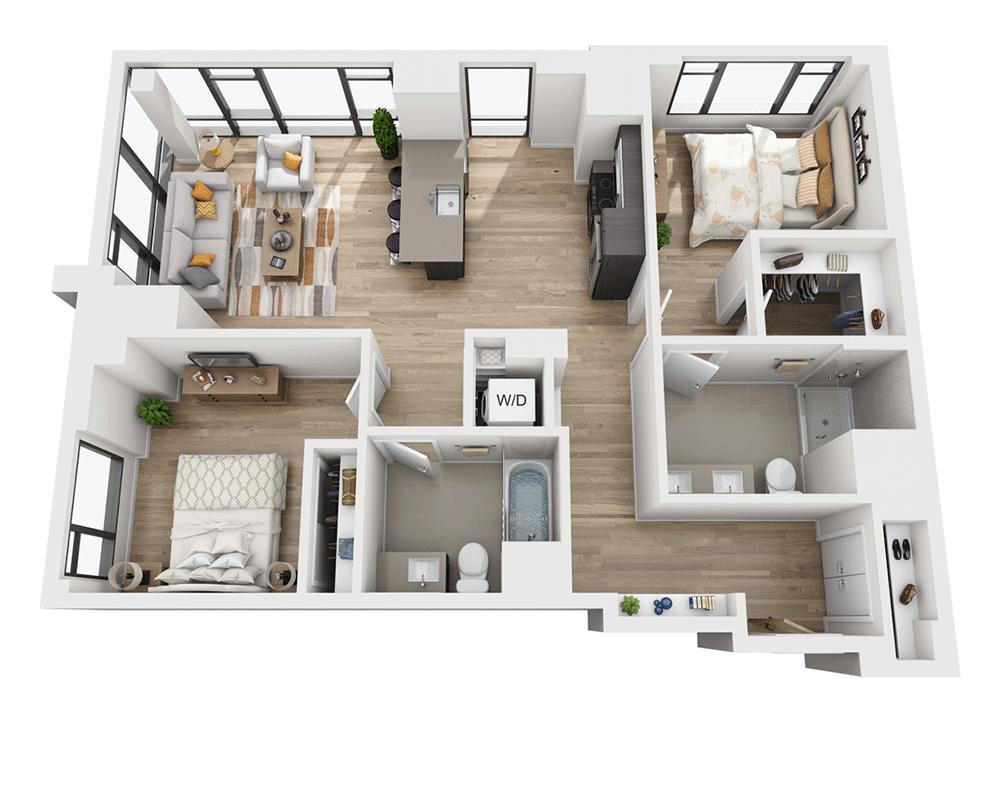 Floor Plan - Two Bedroom B2AF