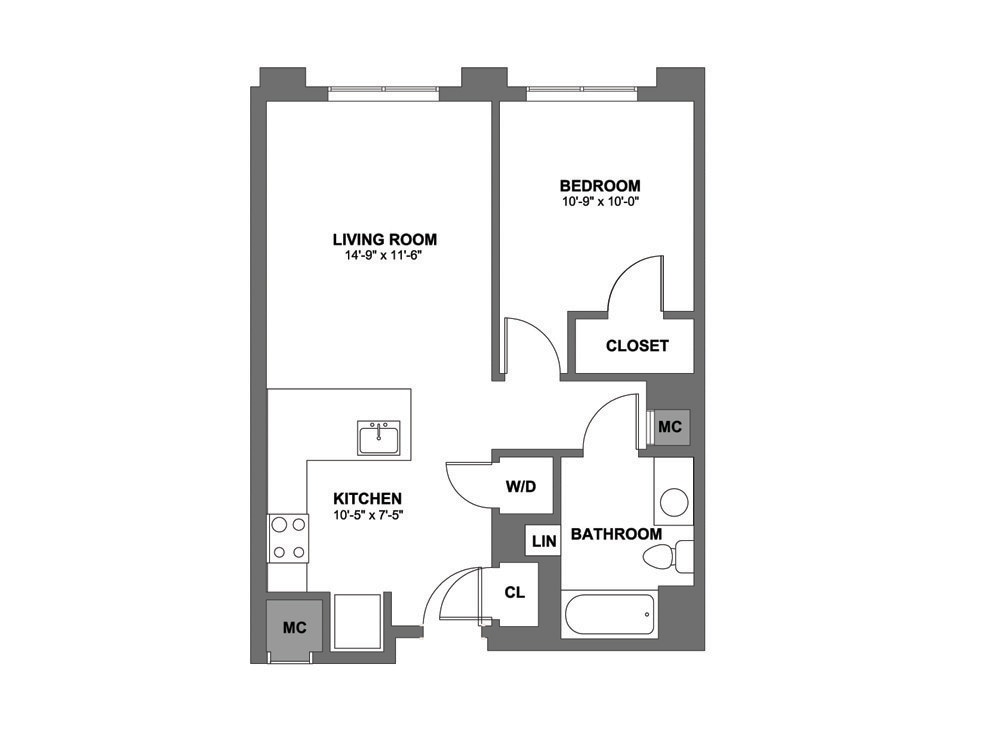 Floor Plan - One Bedroom