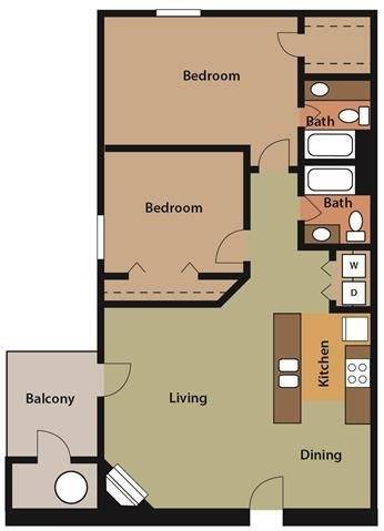 2 Bedroom | 2 Bath | 900 SF - Beaumont