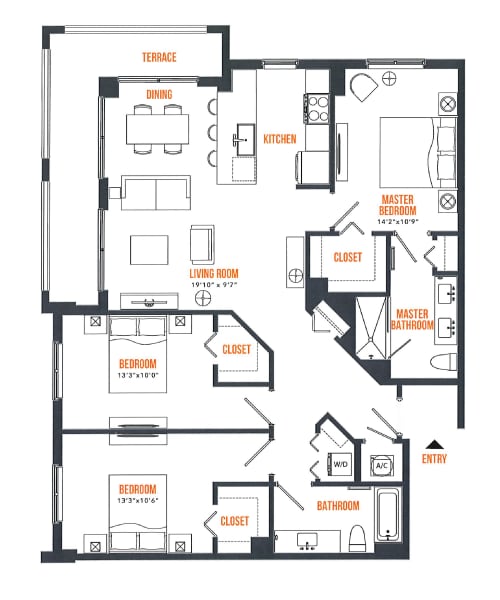 Landmark_C3.png - 3 Bed / 2 Bath