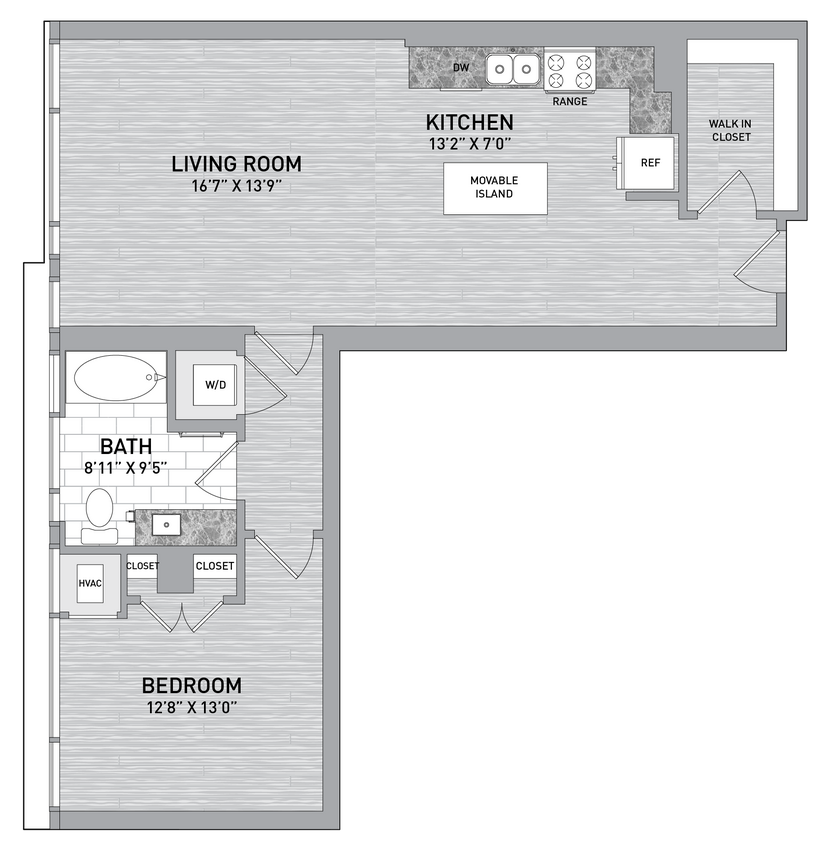 Floor Plan - 1026 P - 1 Bed 1 Bath-A20-P