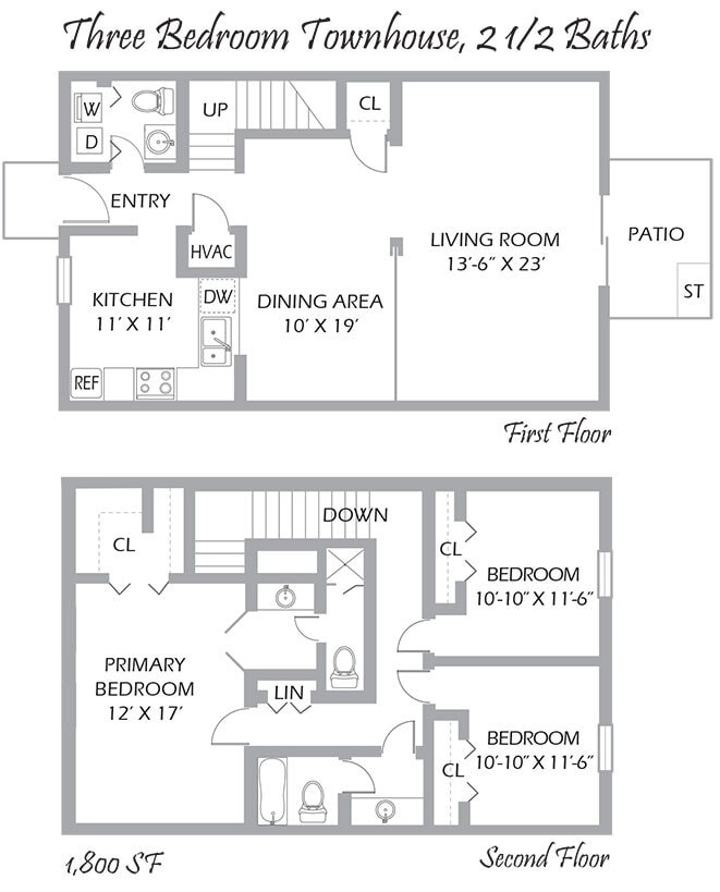 Floor Plan - Three Bedroom TH